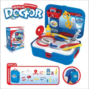 ピンクのバックパックドクターツールセットおもちゃ家族の医者の遊びおもちゃ21PCSドクターズキットおもちゃ