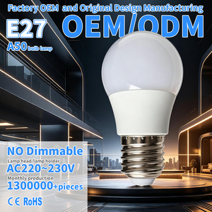 Bombilla LED A50 E27 AC220~240V Sin Regulación, Pantalla de PC + Copa de Aluminio Recubierta de Plástico, Índice de Reproducción Cromática Ra80 - Product Image 1
