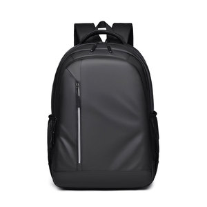 Custom Izable Black <b>Laptop</b> <b>Backpack</b> Usb Feature Waterproof Anti-theft Leather Like Business Style Men Tra - Product Image 4