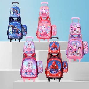 Trẻ Em Cán Trường Ba Lô Thiết Lập Với Bánh Xe Lớn Chàng Trai Và Cô Gái Phong Cách Mới 3 Trong 1 Phim Hoạt Hình Xe Đẩy Túi Đi Học Cho Trẻ Em - Product Image 2