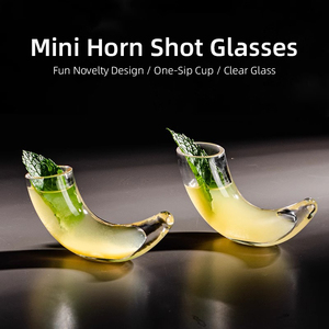 Verre à Cocktail en forme de corne de boeuf Chili Bull Premium Bar Verrerie Coupe à vin Mini verres à liqueur pour la fête - Product Image 4