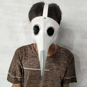 หน้ากากรูปนกจมูกยาวสีส้มยาวสีขาวดำสำหรับงานปาร์ตี้ฮาโลวีน - Product Image 4