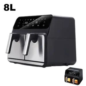 Free Sample 8L best rated air fryers air fryer 9l dual basket oil sprayer for cooking air fryer