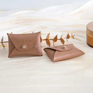 Nouvelle petite boîte à bijoux DIY en cuir PU marron, pliable, pour colliers, bagues de demoiselle d'honneur et boucles d'oreilles, avec pochette à rivets - Product Image 4