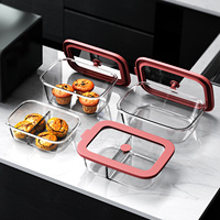Boîte à lunch hermétique avec couvercle en silicone, en verre, hermétique, compatible micro-ondes et four, idéale pour la préparation des repas, vente en gros, usine