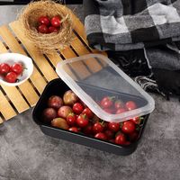 Boîte à lunch jetable en plastique, emballage à emporter pour aliments des animaux de compagnie, 1 compartiment pp micro-ondes boîte bento avec couvercle