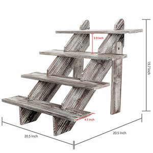 Tầng Hầm 4-Tier Rustic Torched Bán Lẻ Bánh Gỗ Đứng Và Hiển Thị Rủi Ro - Product Image 6