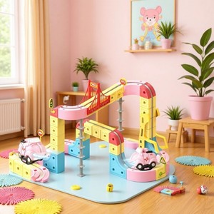 Jouets de voitures à lévitation magnétique 3D DIY, circuit de construction à assembler, <span class=keywords><strong>voiture</strong></span> rechargeable avec lumières pour enfants unisexes - Product Image 5