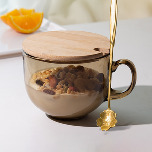 Factory WholesaleClassicBorosilicateGlass Logo Pattern Modern Design Water <strong>Cup</strong> <strong>for</strong> Coffee MilkOatmeal Home Useand Office <strong>Work</strong> - Product Image 4