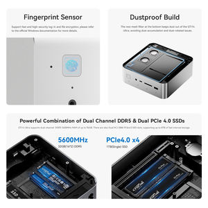 GTi14 Mini PC Intel Ultra 9 185H CPU 16C 22T 32G DDR5 1TB 4.0 SSD Mini <span class=keywords><strong>Computer</strong></span> supporto doppio 2.5G LAN impronta digitale - Product Image 6
