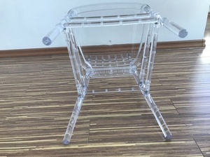Wholesale Stackable Crystal <strong>Bamboo</strong> <strong>Chairs</strong> Stacked Plastic PC Transparent Acrylic Dining <strong>Chairs</strong> for Outdoor Hotel Wedding - Product Image 4