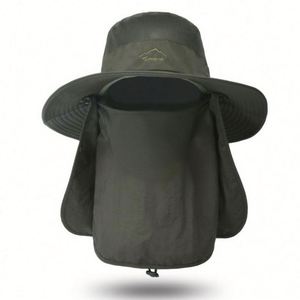 Chapeau de pêcheur anti-UV, imperméable, pliable, à séchage rapide, avec cordon, pour l'extérieur - Product Image 1