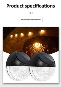 <span class=keywords><strong>Lampe</strong></span> <span class=keywords><strong>solaire</strong></span> LED étanche pour clôture, éclairage mural à économie d'énergie pour patio et jardin, corps en ABS étanche - Product Image 4
