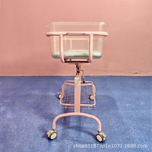 Cochecito portátil para bebé de ABS con altura ajustable para centros de cuidado posparto con cesta y ruedas - Product Image 1