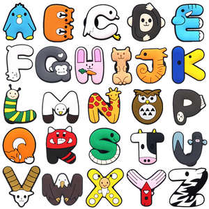 Lettres d'animaux pour enfants Dinosaure Garçons Filles Sabots Décoration Chaussures Accessoires Alphabet A-Z Figures Styles Party Favors Game - Product Image 1