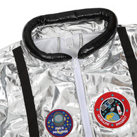 Costume d'astronaute pour femme adulte, taille plus, combinaison spatiale argentée, ensembles de robes de fête en stock