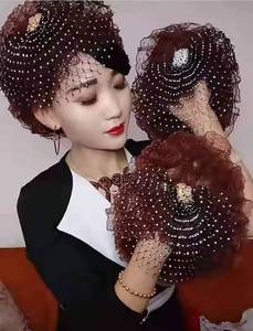 Chapeau serre-tête floral en soie brillante populaire en gros avec perles, chapeau musulman indien, chapeau de plage en plastique pour l'Europe, l'Amérique, l'Afrique - Product Image 4