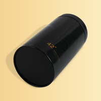 Promotion Exceptionnelle : Boîte Métallique Cylindrique Noire Personnalisée de Qualité Alimentaire pour Cadeau, Idéale pour Thé ou Poudre de Café