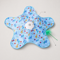 Tapis de jeu interactif en plastique imprimé en forme d'étoile pour chat, avec plumes, pour le jeu autonome des chats - Vente en gros