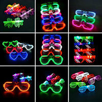Lunettes à LED lumineuses clignotantes, accessoires de fête pour Halloween, Noël, Nouvel An, Rave, Club, Cosplay