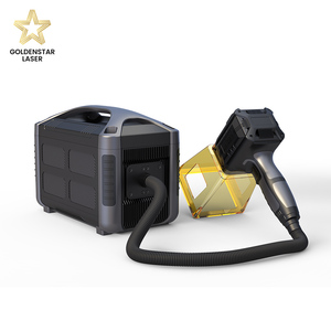 Goldenstar mesin penanda Laser serat penerbangan genggam portabel 20W sistem kontrol EZCAD kecepatan cepat dibawa DXF BMP tip Air - Product Image 1