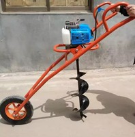Tarière thermique manuelle à roues pour la plantation d'arbres et le forage du sol