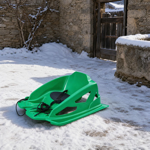 Bestseller Kinder-Schneeschlitten Plastik-Rodel mit Zugseil Winter Outdoor Schneegleiter Spielzeug für Kinder - Product Image 4