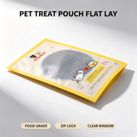 Sachet d'emballage alimentaire transparent écologique pour friandises pour animaux de compagnie, pochette en plastique laminé imprimée en gravure personnalisée pour chiens et chats