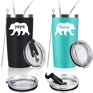20oz Stainless Steel Tumbler 3D Sublimation Custom DIY Logo Travel Car <b>Cup</b> Multi-use Coffee Beer Mug Personalized Christmas Gift - Product Image 2