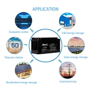 Baterai tenaga surya baterai baterai asam timbal siklus dalam AGM 12V 100AH 150Ah untuk sistem tenaga surya EPS dan UPS sistem daya cadangan
