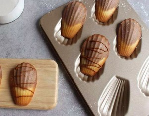 Moldes antiadherentes de acero al carbono de grado alimenticio, mini <span class=keywords><strong>Madeleine</strong></span>, clásica, para muffins, <span class=keywords><strong>pan</strong></span> de rosquilla con recubrimiento dorado, 6/18 - Product Image 5