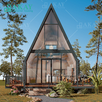 Airbnb Modulaire Triangulaire Casas Prefabricadas Triangle Toit Modulaire Préfabriqué Acier Cadre Maisons Villa Maison Contenant Tiny House
