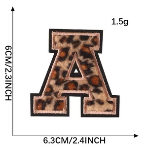 Patchs Alphabet Léopard Personnalisés avec Bordure Dorée Scintillante, Broderie Lettres A-Z, Badge Thermocollant en Chenille pour Sac, Chapeau, Sweat à Capuche - Product Image 6