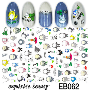 Cartoon Character <b>Nail</b> Art <b>Decals</b> Mixed Color 3D Plastic Child Safe Stickers for Salon DIY Manicure Design - Product Image 5