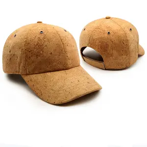 Custom blank wooden baseball cap fashion cool cork cap faux leather baseball cap for men