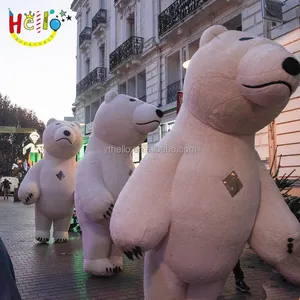 Outdoor Activities Cosplay Polar Bear Costume Plush Bear Inflatable Mascot Costume For Adult