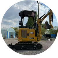 Mini-excavatrice sur chenilles Cat à cabine ouverte, modèle d'occasion Cat301.7, poids opérationnel de 1,7 tonne, tous les accessoires peuvent être installés