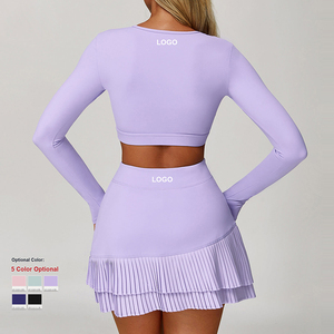 Nude Tight-fitting Yoga Long-sleeved Shock-absorbing Sports Hollow T-shirt Running and Fitness Yoga <strong>Top</strong> - Product Image 3