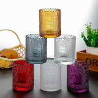 Support de bougie diffuseur d'arômes vintage en verre gaufré personnalisé avec motif tournesol, vente en gros
