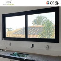 Ventana Corredera de Aleación de Aluminio con Rotura de Puente Térmico Ecológica, Revestimiento Low-E, Drenaje Oculto, Diseño Moderno para Uso Exterior, Verde