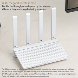 เสี่ยวหมี่มืออาชีพ AX3000T แท้คุณภาพสูง2.4 ghz/ 5GHz dual-band 1.3GHz <span class=keywords><strong>WIFI</strong></span> <span class=keywords><strong>6</strong></span>เราเตอร์ไร้สายรองรับการเชื่อมต่อ NFC - Product Image 2