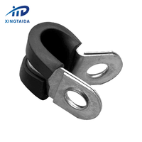 Clips P doublés de caoutchouc en acier inoxydable Montage de câble de tuyau Fixations fixes Raccords Collier de serrage