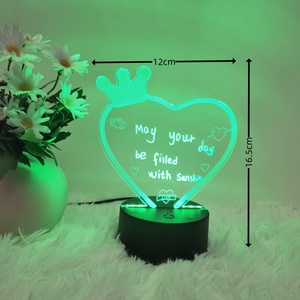 LED Night <b>Light</b> with Message Board DIY 3D Creative Pen Rewritable Blank Acrylic Note Board Smart Indoor Lighting - Product Image 6