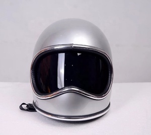 Nhật Bản Vỏ Nhỏ Retro Đầy Đủ Mặt Không Gian Mũ Bảo Hiểm Với Ống Kính Sliver - Product Image 2