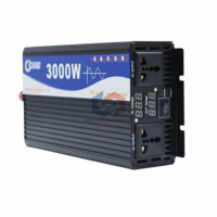 Convertisseur de tension pour voiture 3000W DC vers AC 12V/24V vers AC220V 60Hz, onde sinusoïdale pure, monophasé, avec double prise