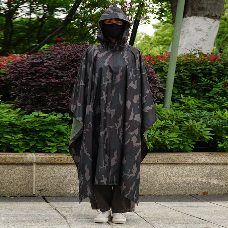 Fashion Rainwears Safety Polyester Rain Poncho Full Printing Raincoat  Outdoor Camouflage Poncho