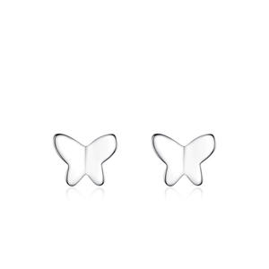 Versión personalizable en cobre. Clásicos y sencillos pendientes de mariposa lisos de plata de ley S925. Regalo del Día de San Valentín para mujeres. - Product Image 1
