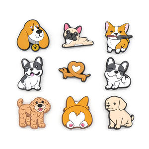 Yüksek kaliteli 2D tasarımcı karikatür köpek ayakkabı Charms yumuşak PVC DIY toptan sevimli köpek tasarımları için Clog aksesuarları ayakkabı süslemeleri - Product Image 3