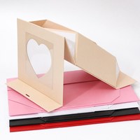 Boîte cadeau en forme de livre avec fenêtre, ruban et nœud, fermeture magnétique, pliable, emballage plat, haut de gamme, écologique, Saint-Valentin, anniversaire, vente en gros