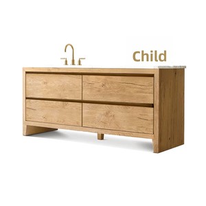 Meuble de salle de bain moderne minimaliste en bois <span class=keywords><strong>massif</strong></span> peint, avec double vasque et tiroir - Product Image 2